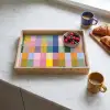 Blokken - Vierkant - Patroon - Gekleurd Dienblad Rechthoek middel -sfeer2