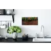 Bloemen - Muur - Groen - Oranje Muursticker klein -keuken