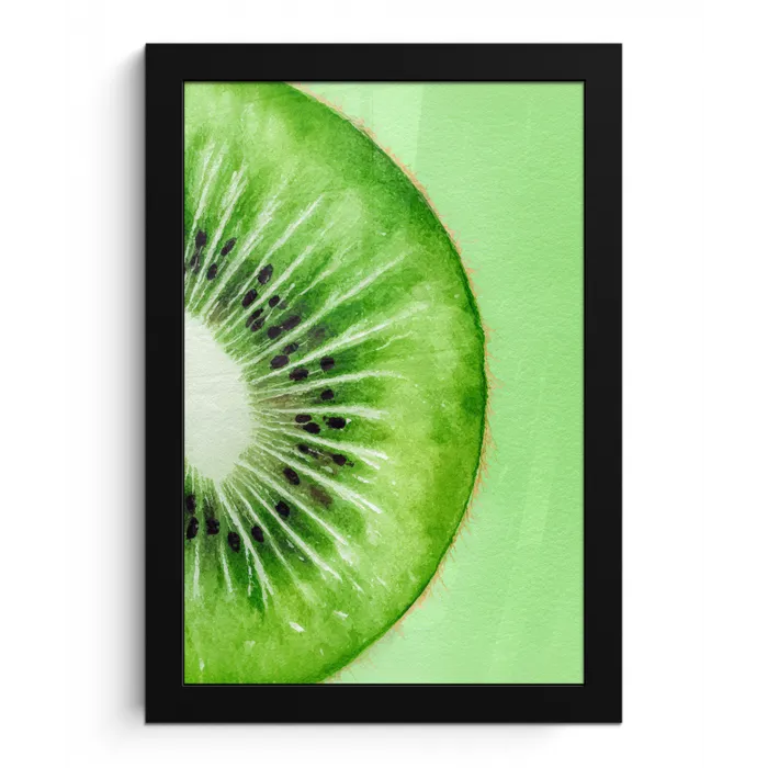 Kiwi - Groen - Fris fotolijst zwart zonder passe partout klein -3d
