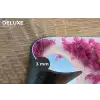 Zee - Roze - Bloemen - Poort Placemat vinyl groot -closeup