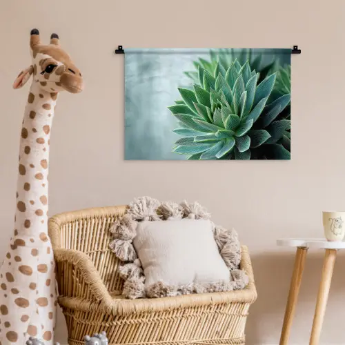 Vetplant - Bladeren - Groen - Wazig Wandkleed katoen klein -wsfeer5_kind