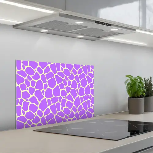 Paars - Vlekken - Geel - Pastel keuken achterwand spatscherm klein 900 -3d_schuin