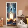 Ruimtevaart - Raket - Space - Sterren deurposter klein -sfeer1