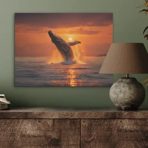 Walvis - Zon - Zee PET vilt klein -sfeer2