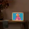 Bloemenkrans - Hagedis - Kimono - Paars Light Box met kabel (Tafellamp) klein -sfeer4