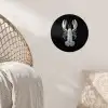Kreeft - Zilver - Metallic - Luxe Wandcirkel behangsticker klein -sfeer4