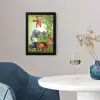 Jungle dieren - Planten - Kinderen - Olifant - Giraf - Leeuw fotolijst zwart zonder passe partout klein -sfeer4