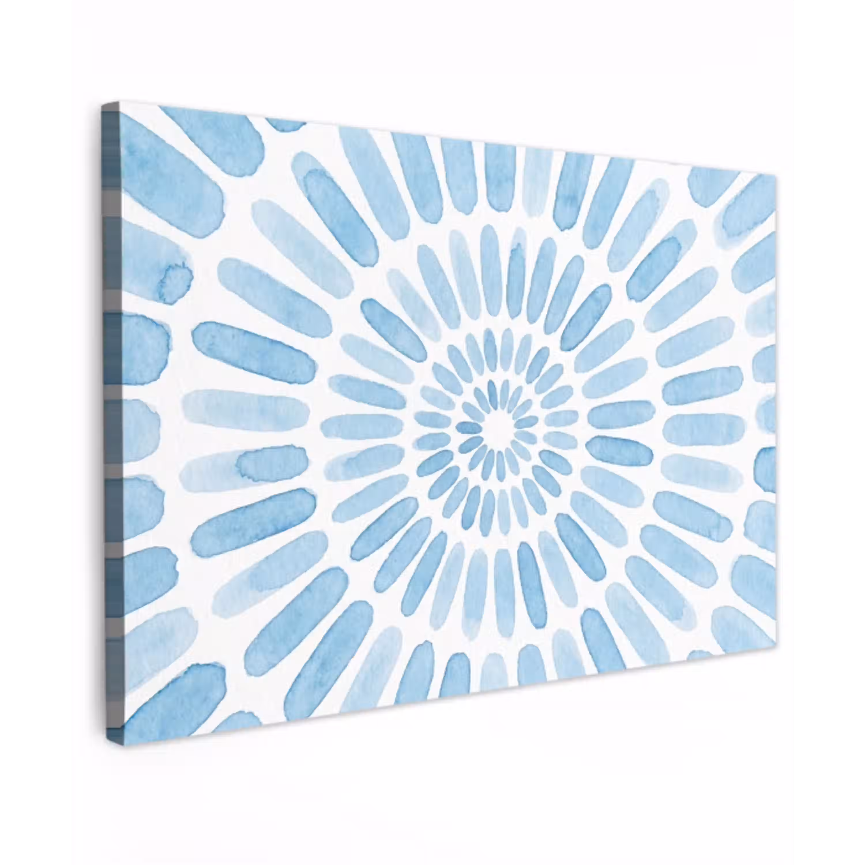 Abstract - Vormen - Kunst - Aquarel - Blauw canvas 2cm klein -z3d