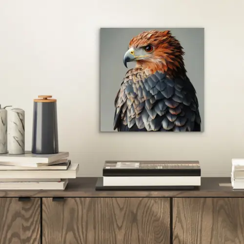 Vogel - Realistisch - Veren - Bruin aluminium wit klein -sfeer1