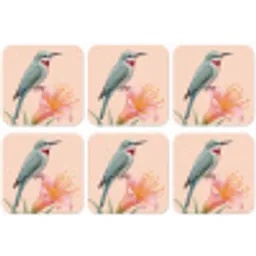 Vogel - Bloem - Natuur - Roze onderzetter kurk middel -zkaufland3dotto