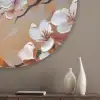 Bloesemtakken - Schilderachtig - Roze Akoestische PET Vilt - Rond klein -sfeer5_closeup