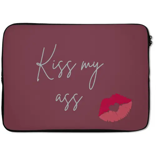 Kiss my ass - Lip - Bordeaux laptophoes neopreen klein -zkaufland3dotto
