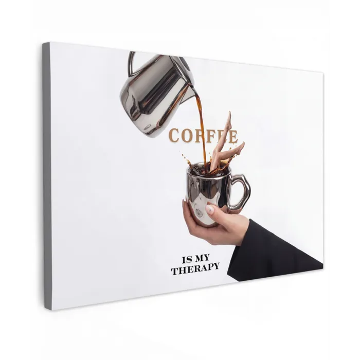Koffie - Mok - Kan - Therapie canvas 2cm klein -z3d