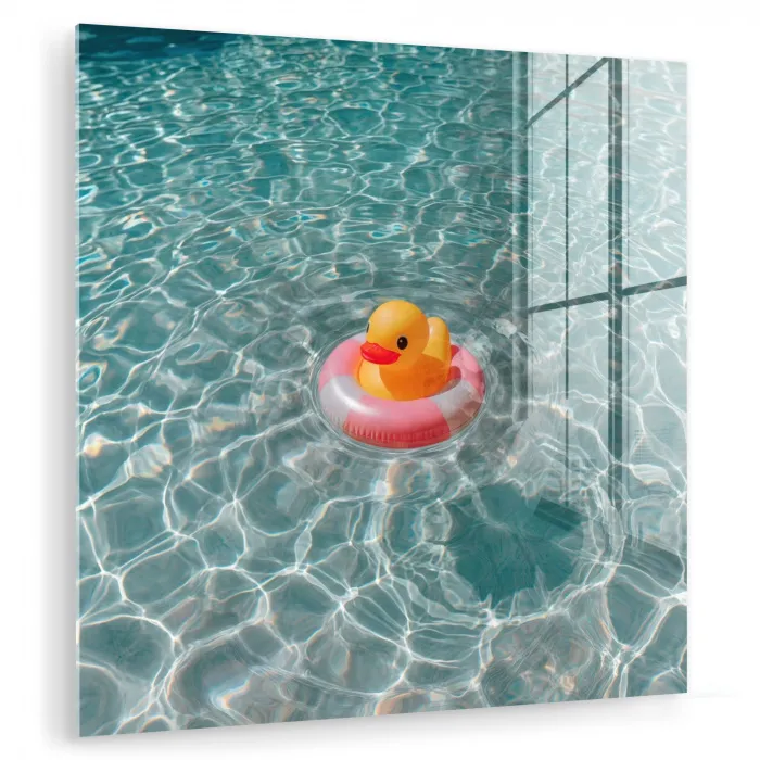Badeend - Zwemband - Geel plexiglas 5mm klein -zzzproduct_nieuw