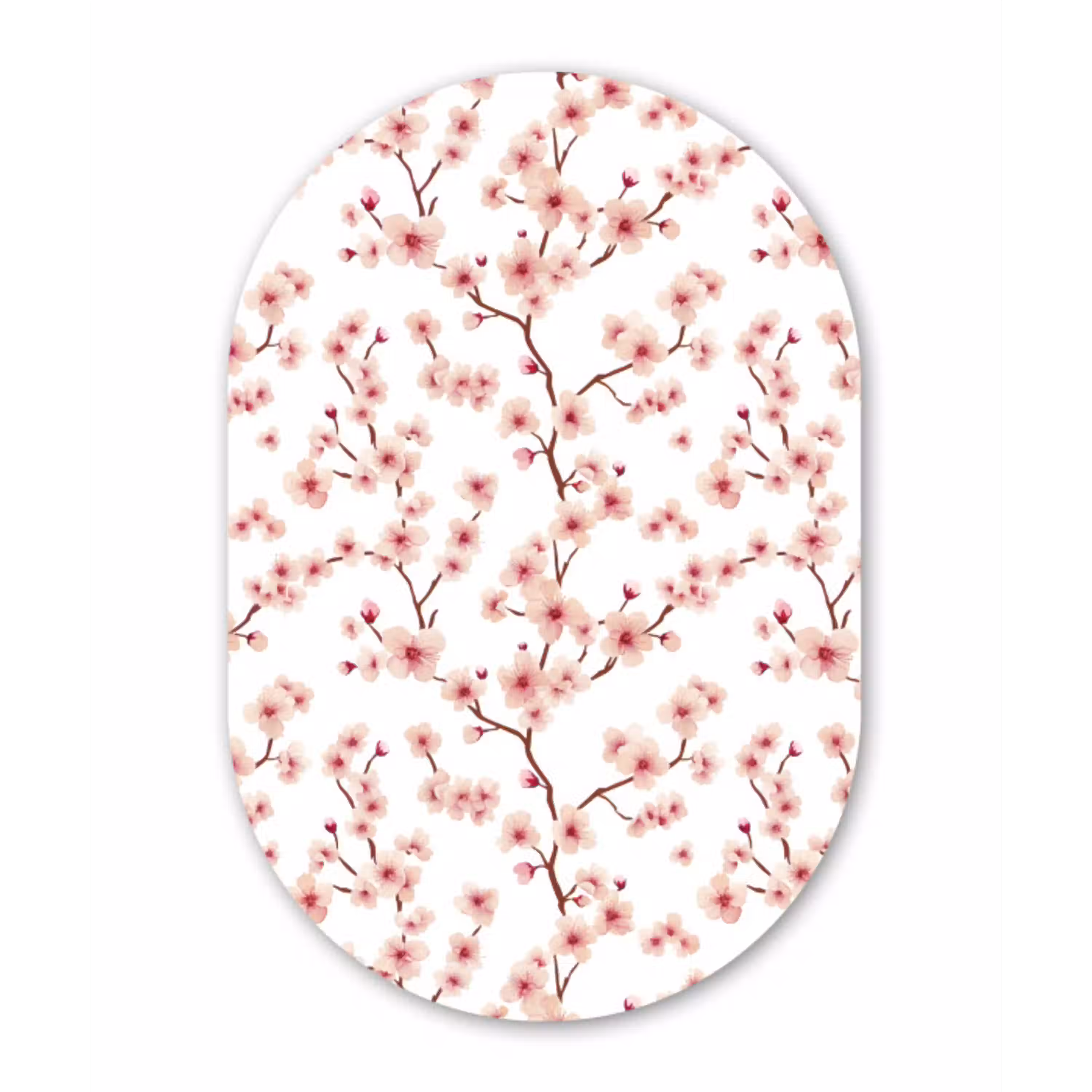 Kersenbloesem - Takken - Roze Wandcirkel Ovaal Aluminium middel 839 -3d