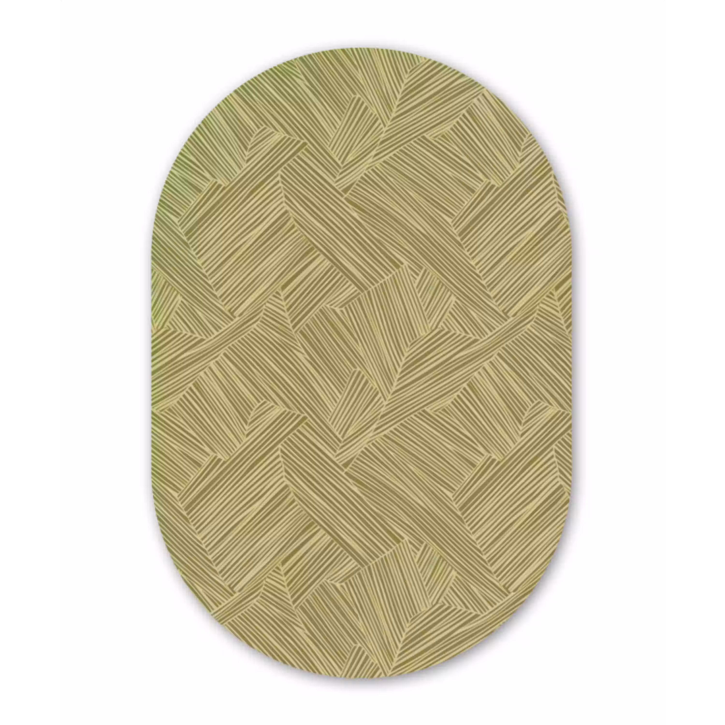 Abstract - Modern - Groen Wandcirkel Ovaal Aluminium middel 839 -3d