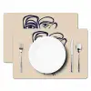 Minimalistisch - Lijnillustratie - Beige - Donkerblauw Placemat vinyl groot -zzsfeer2_Kitchenyeah-website