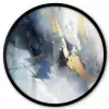 Blauw - Modern - Marmer - Abstract - Goud Fotolijst rond zonder passe partout klein -3d