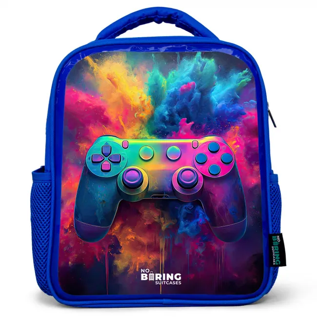Kids' Backpacks Blue -. Game - Controller - Colorful - Explosion