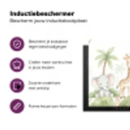 Dieren - Jungle - Pastel Inductie beschermer vinyl 3mm middel -zzzzzzz-cc-usp