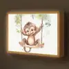 Aap - Dier - Kinderen - Jungle Light Box met batterij (Wandlamp kind) middel -z3d_website