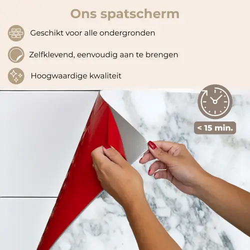 Mozaïek - Marmer - Wit - Onregelmatig keuken achterwand spatscherm klein 900 -spatscherm_NL