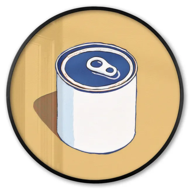 Ronde fotolijst - Blikje - Minimalistisch - Blauw - Illustratie