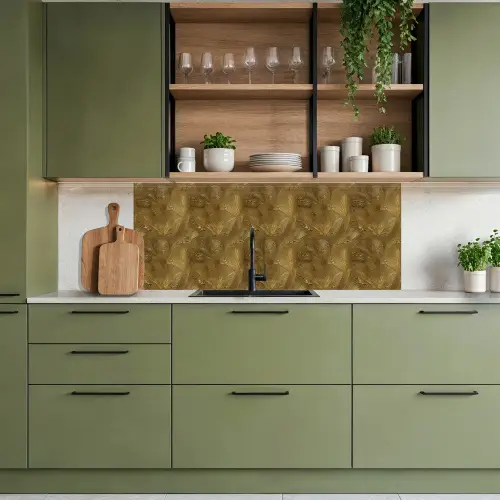Organisch - Lijnen - Goud keuken achterwand 2 middel 871 -sfeer3