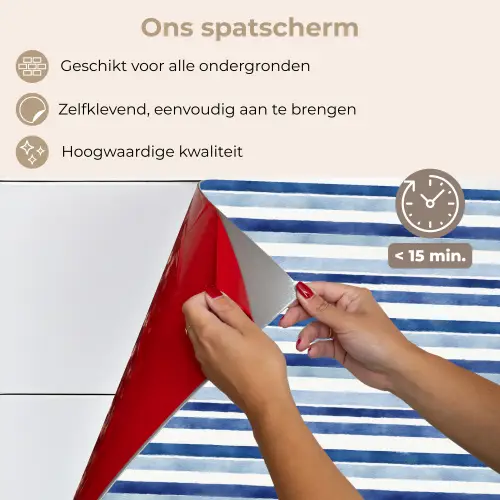 Frans - Citroen - Strepen - Blauw keuken achterwand spatscherm klein 900 -spatscherm_NL