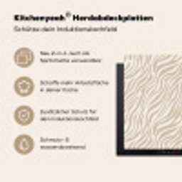 Zebra - Patroon - Beige Inductie beschemer met haakjes klein 777 -ky-usp-de