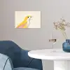 Vogel - Minimalistisch - Geel poster papier klein -sfeer3