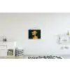 Vrouw - Hoed - Geel textielposter latten blank klein -kinderkamer