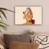 Illustratie - Mascara - Vrouw - Geel canvas 2cm klein -sfeer1