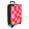 Golvend dambordpatroon in rood en roze NBS - Handbagage koffer - Kinderen Unisex middel -productfoto_3d