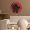 Kat - Zwart - Staart Akoestische PET Vilt - Rond klein -sfeer1