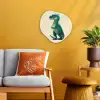 Dinosaurus - Turquoise - Stekels Wandcirkel Organisch Forex 3mm klein -sfeer4
