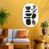 Japandi - Zwart - Abstract Wandcirkel Ovaal Glas middel -sfeer4