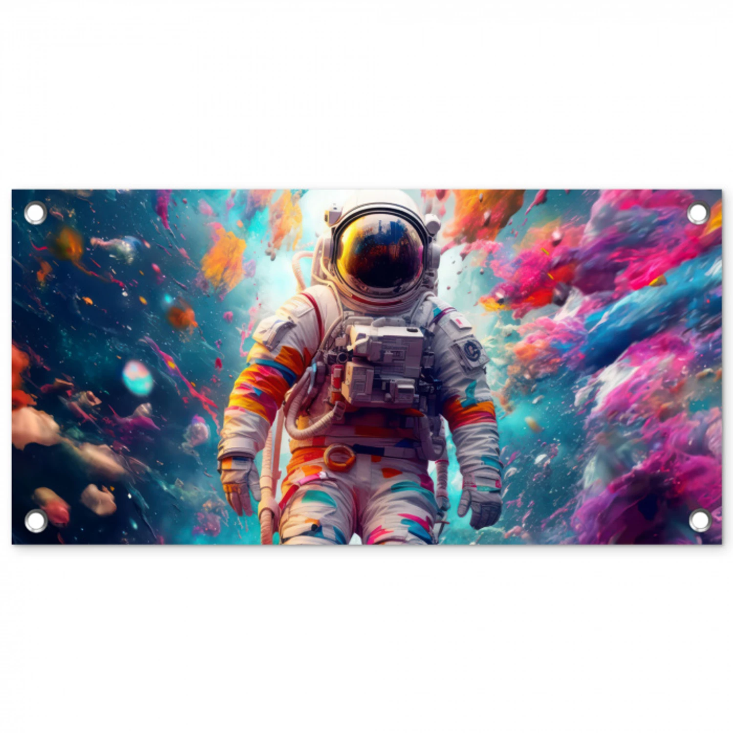 Neon - Meteoriet - Neon - Astronaut tuinposter los doek klein -3d