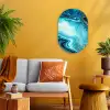 Marmerlook - Blauw - Goud - Luxe - Glitter - Marmer Wandcirkel Ovaal Forex klein -sfeer4