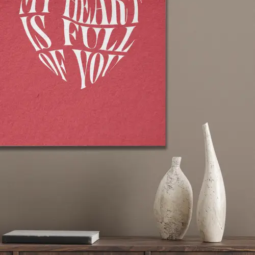 Rood - Hart- Tekst - Valentijn PET vilt klein -sfeer6_closeup