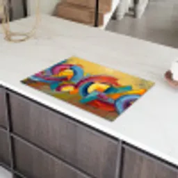 Abstract - Cirkels - Schilderij - Kleurrijk - Dynamisch Inductie beschermer vinyl 3mm klein -sfeer8