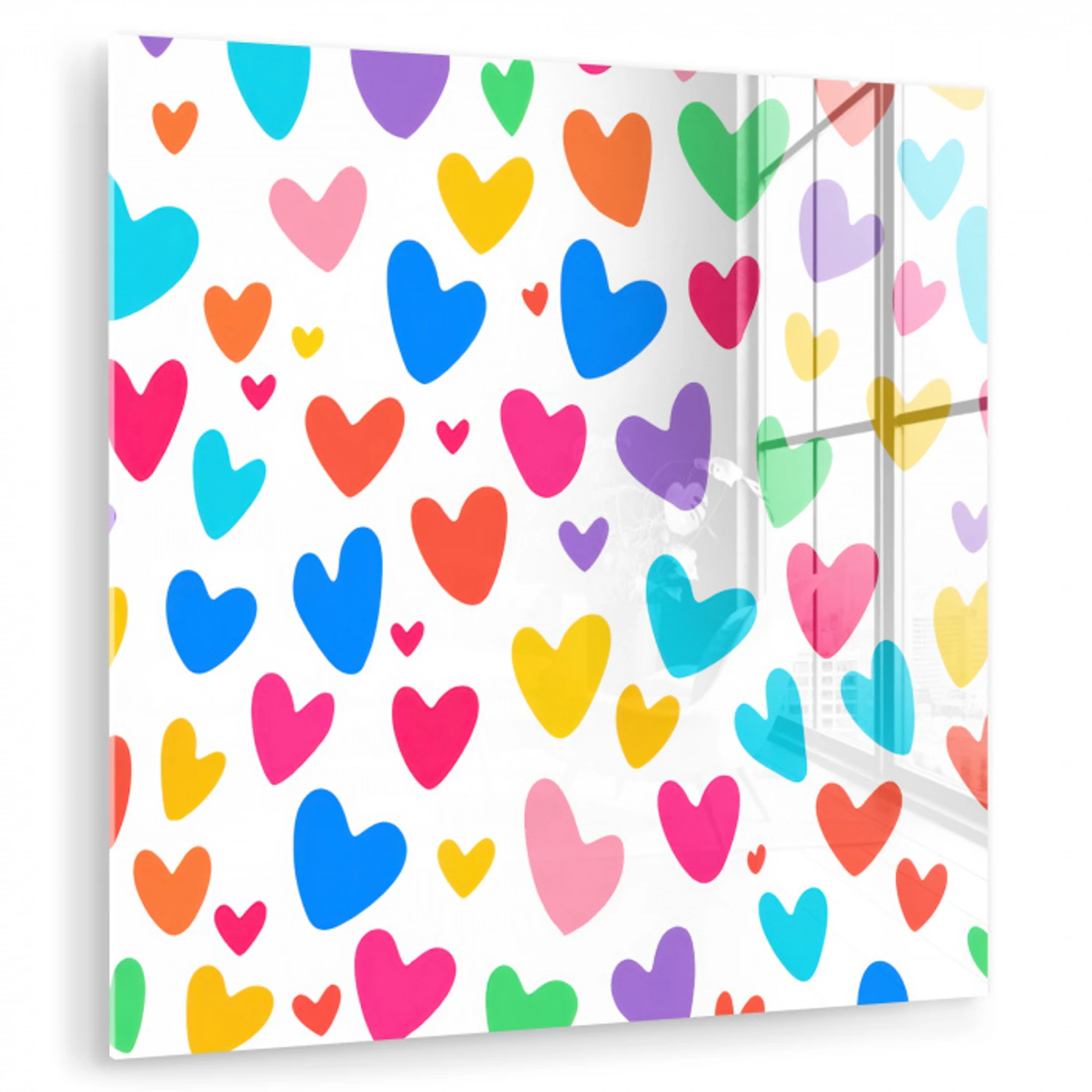 Hartjes - Kleurrijk - Patroon - Levendig plexiglas 5mm klein -zzzproduct_nieuw