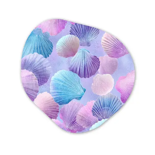 Schelpen - Paars - Blauw - Patroon Wandcirkel Organisch Forex 3mm klein -3d
