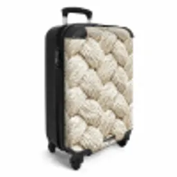 Touw - Gebreid - Beige NBS - Handbagage koffer - Volwassenen Unisex middel -productfoto_3d