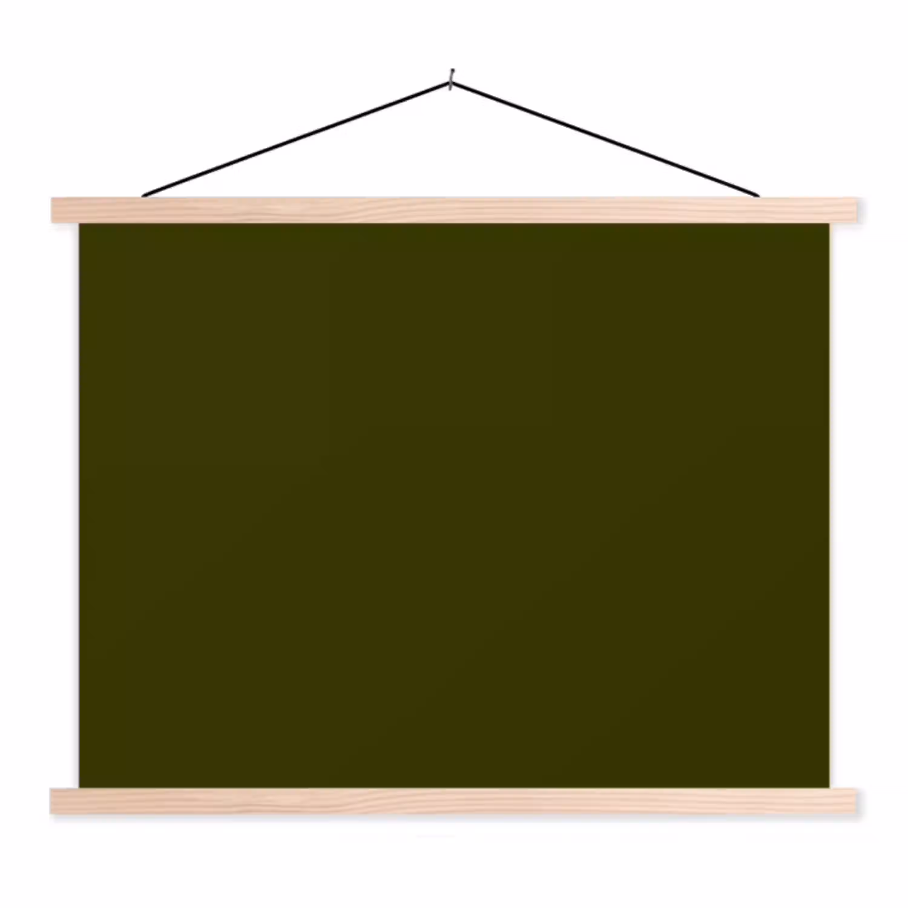 Dark  - Olive - Groen textielposter latten blank klein 122 -3d
