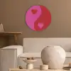 Minimalistisch - Rood - Roze - Hartjes Akoestische PET Vilt - Rond klein -sfeer1