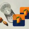 Mango - Vlakken - Bladeren - Oranje onderzetter kurk middel -sfeer4