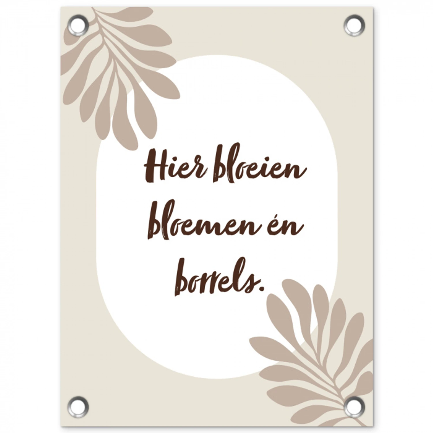 Bloemen - Quote - Zomer - Beige tuinposter los doek klein -3d