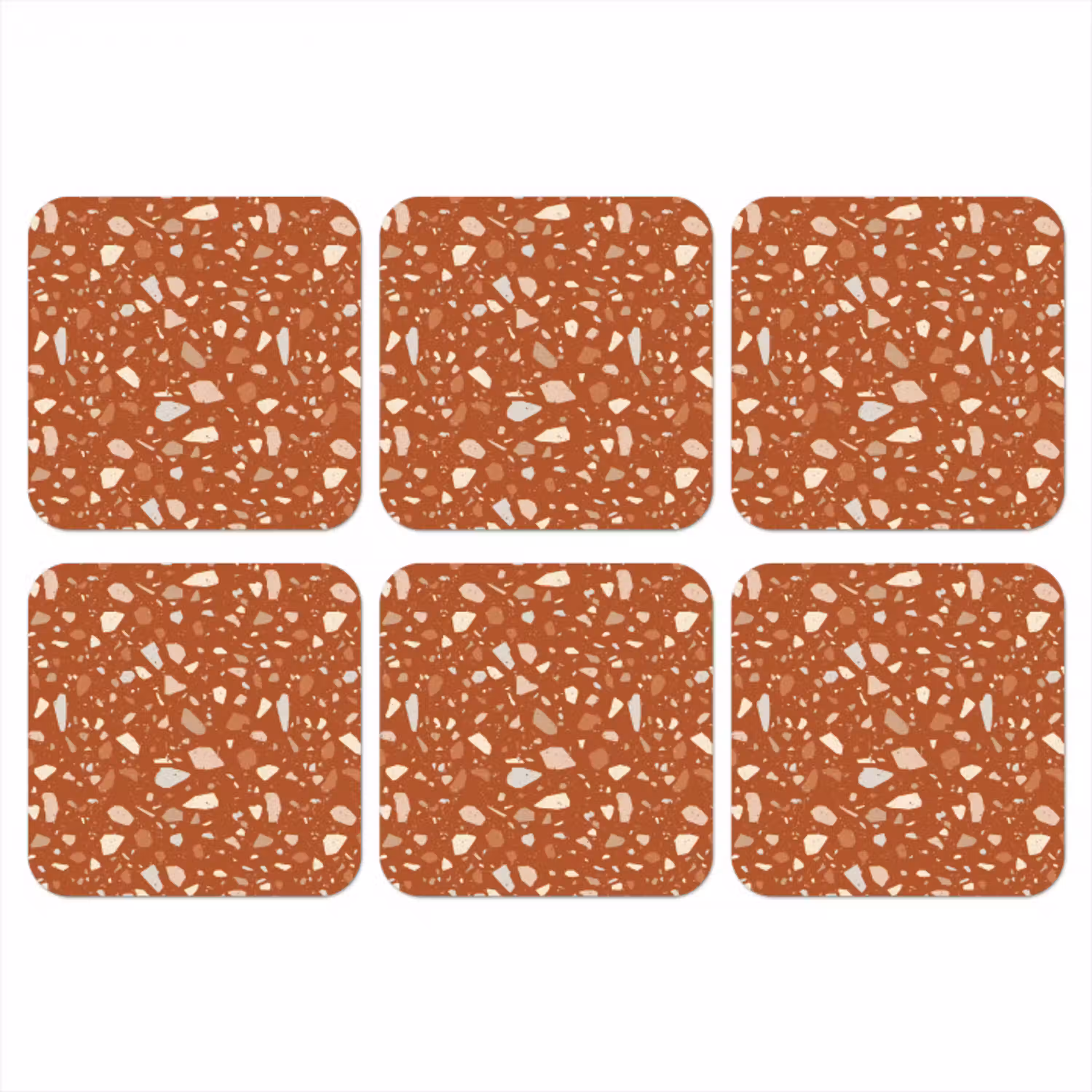 Terrazzo - Patroon - Klei onderzetter kurk middel 366 -3d