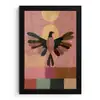 Illustratie - Vogel - Vlakken - Kleurrijk fotolijst zwart zonder passe partout klein -3d